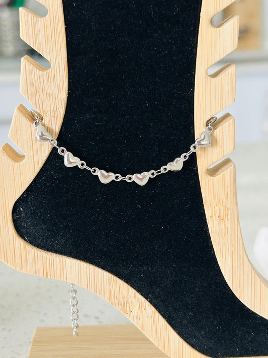 Tobillera de Corazones