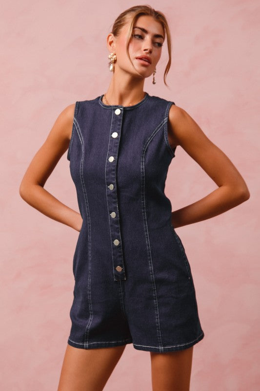 Denim Romper