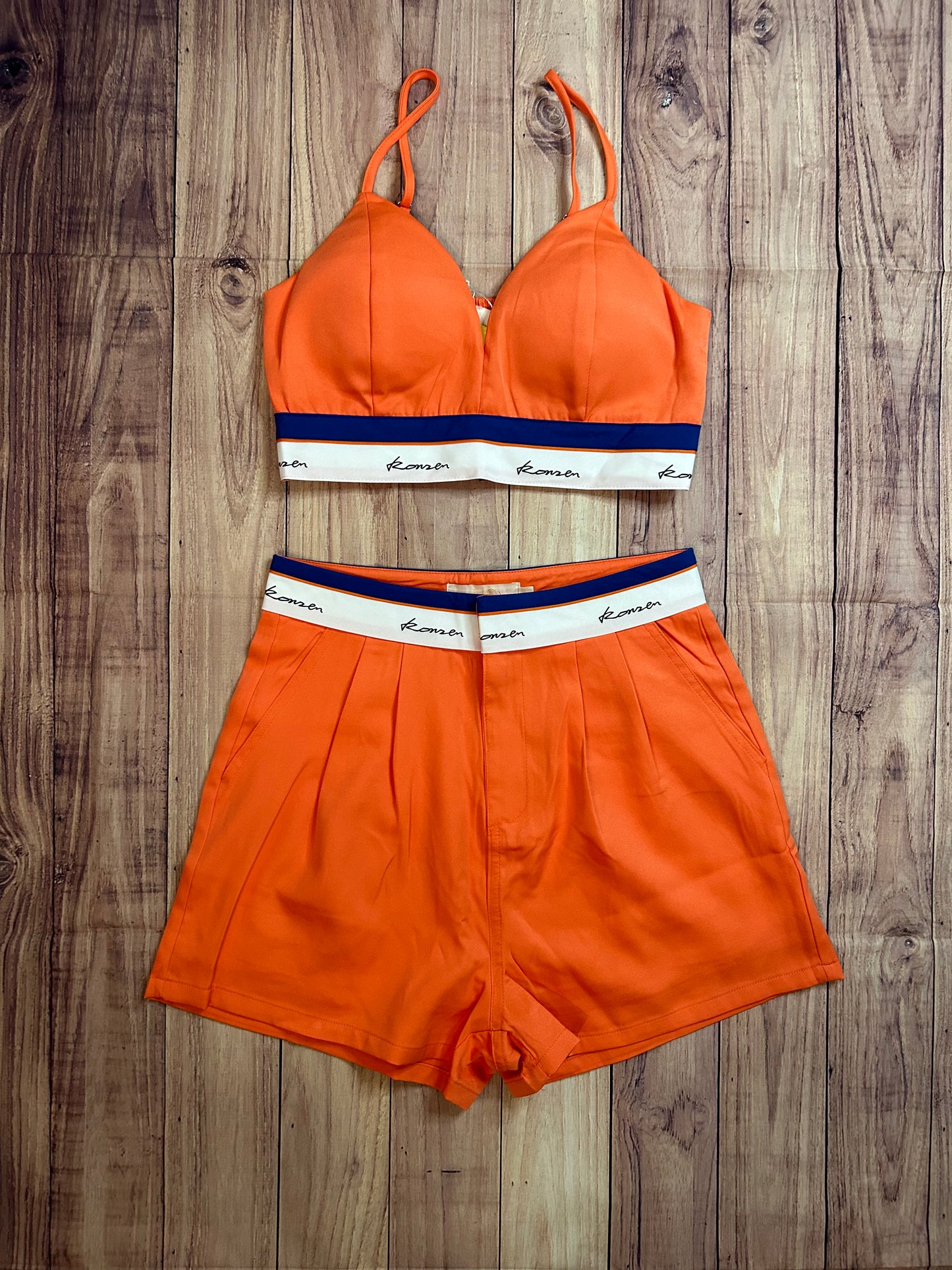 Orange Crop Top and Short Set