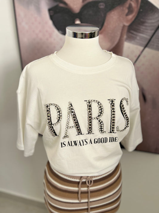 White Paris Desing T-Shirt
