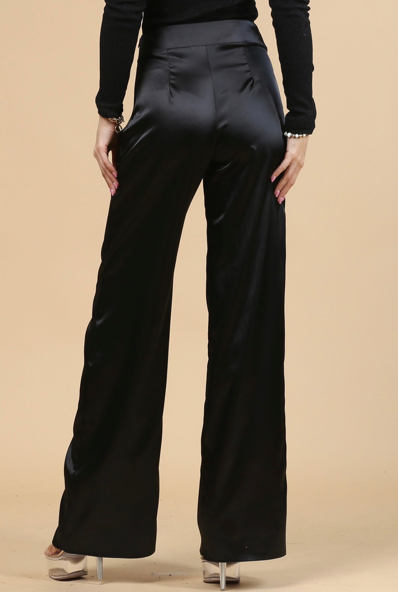 Black Satin Pant