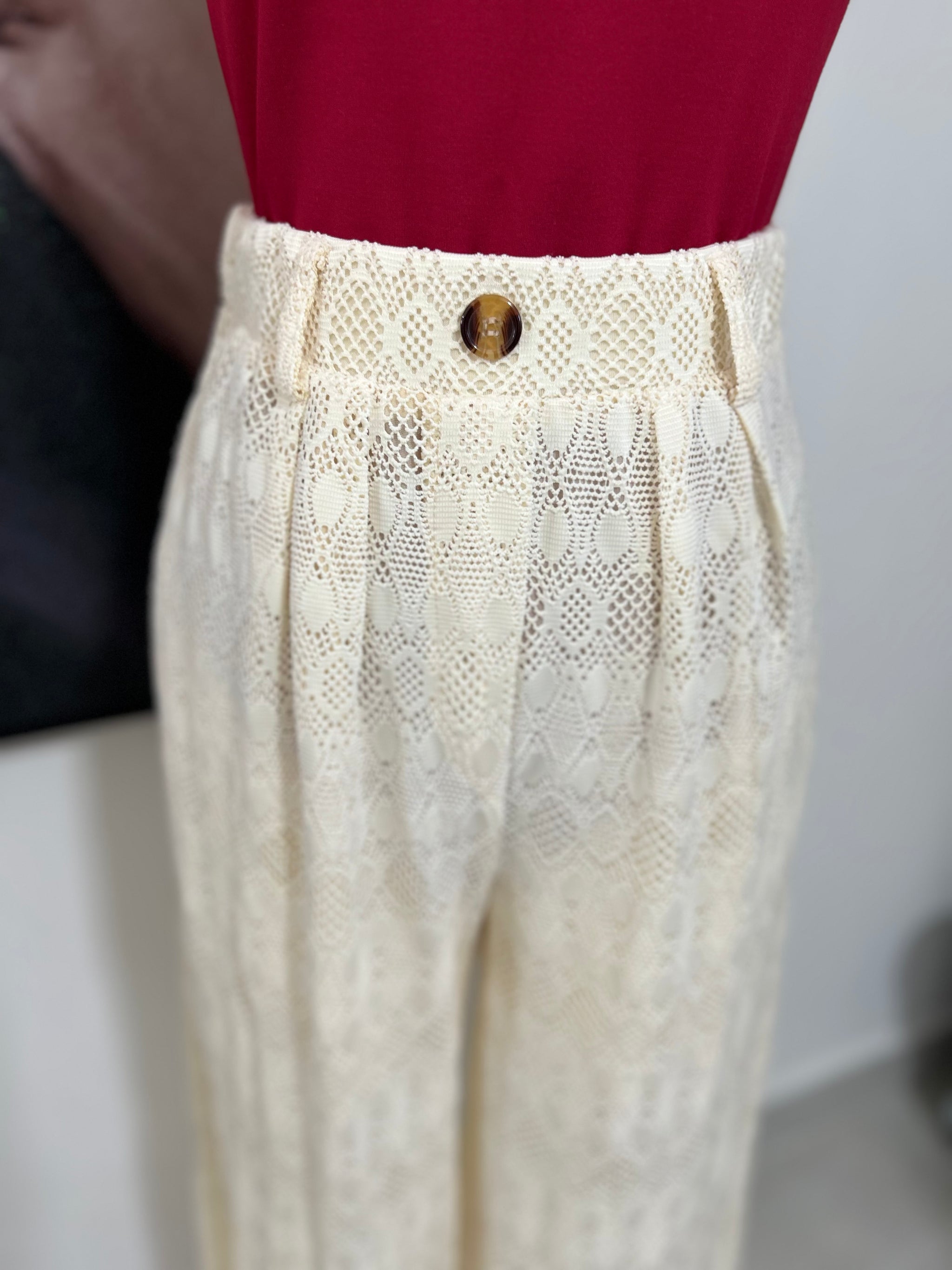 Beige Wide Leg Pant