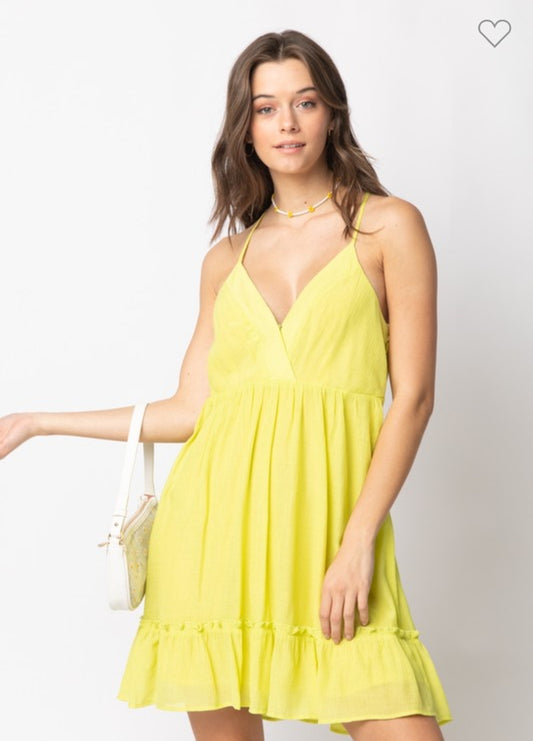 Lime Casual Mini Dress