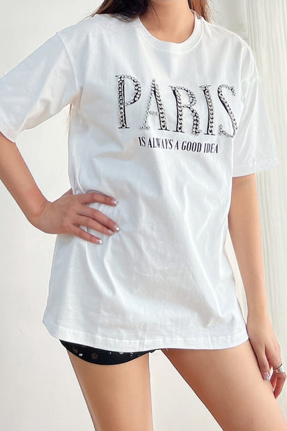 White Paris Desing T-Shirt