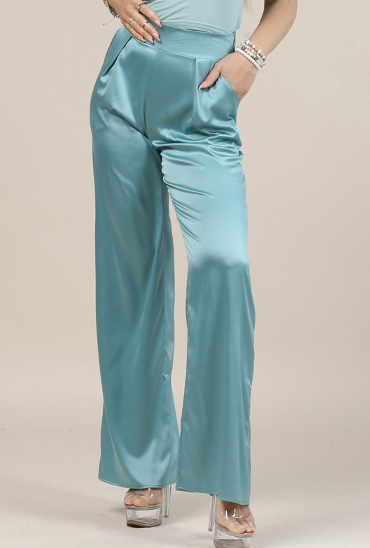 Light Blue Satin Pant