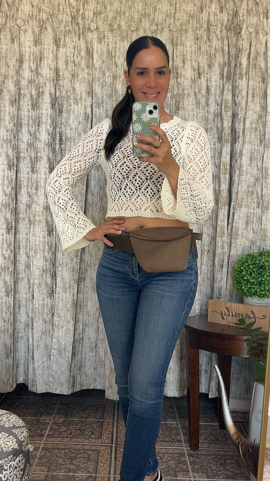 White Woven Sweater