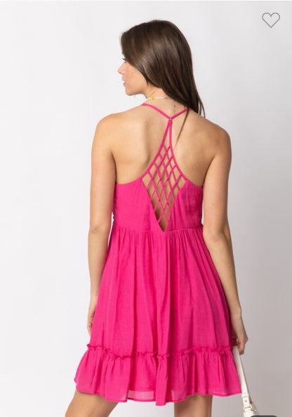 Fuchsia Casual Mini Dress