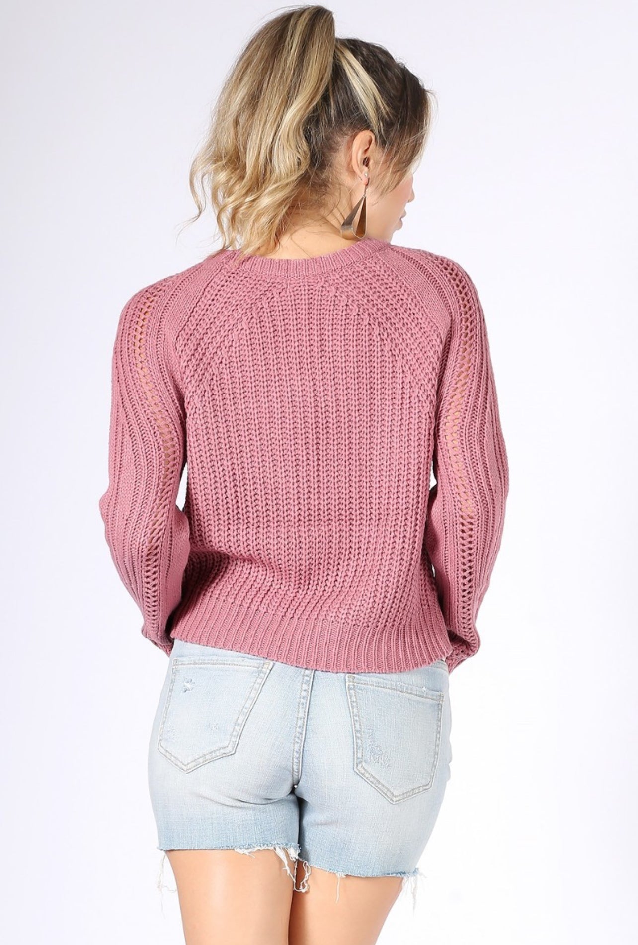 Mauve Crop Sweater