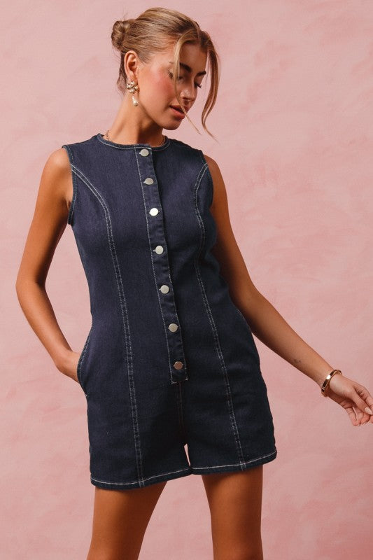 Denim Romper