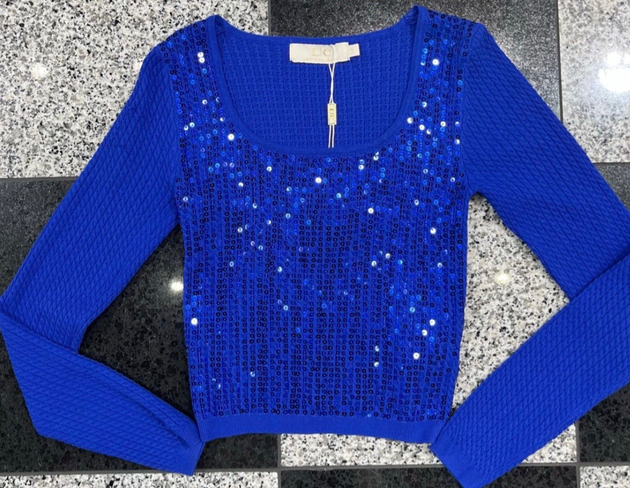 Royal Blue Sequin Sweater