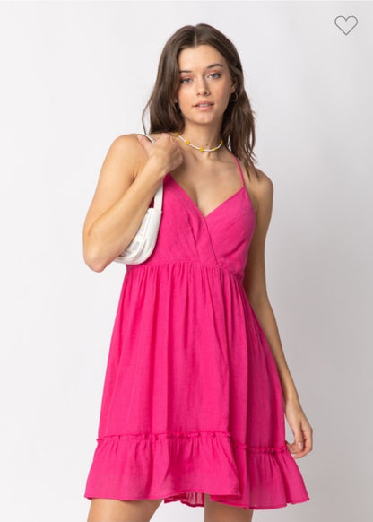 Fuchsia Casual Mini Dress