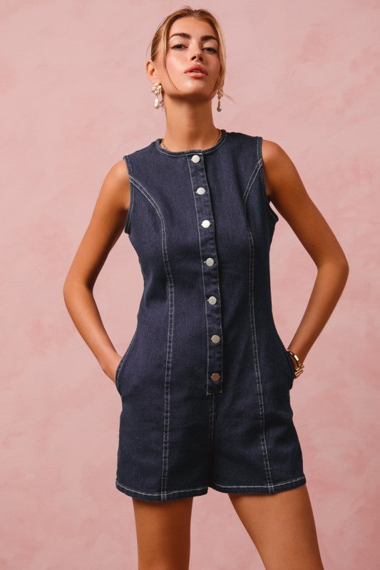 Denim Romper