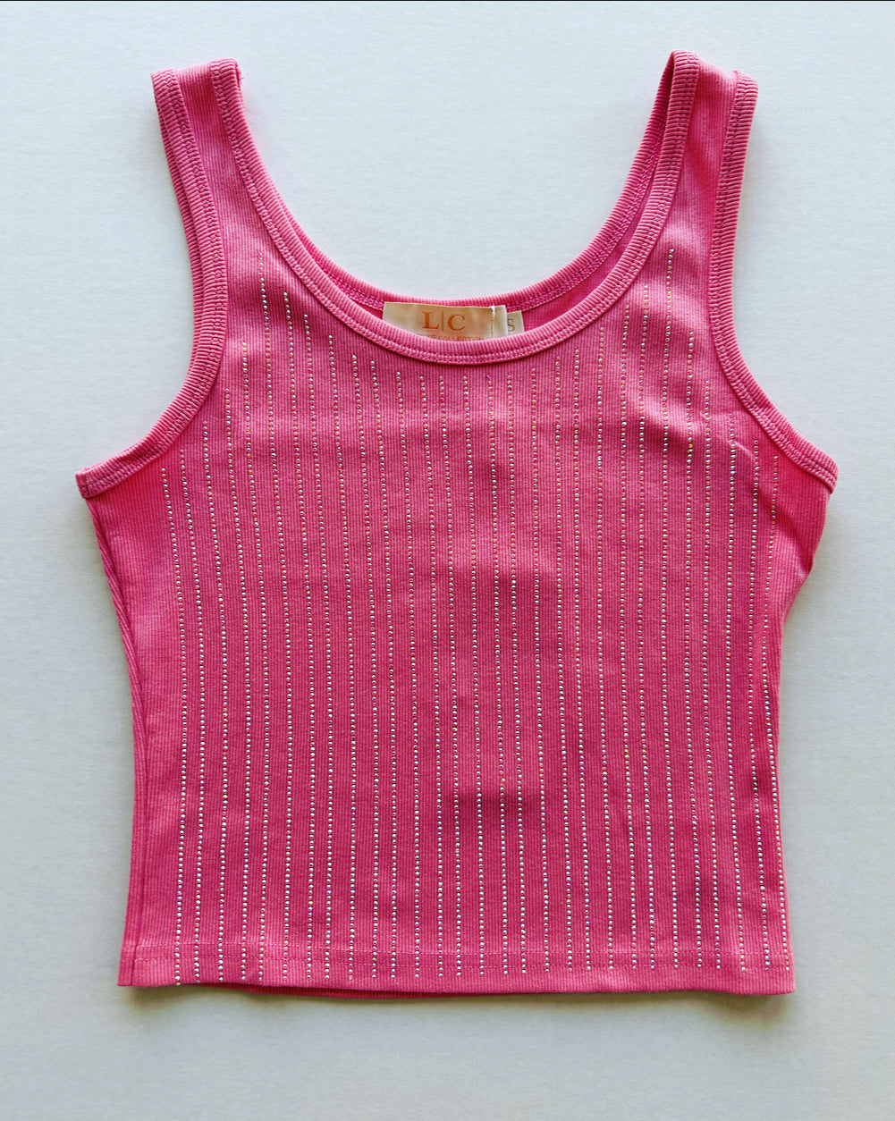 Pink Tank Top Shine Desing