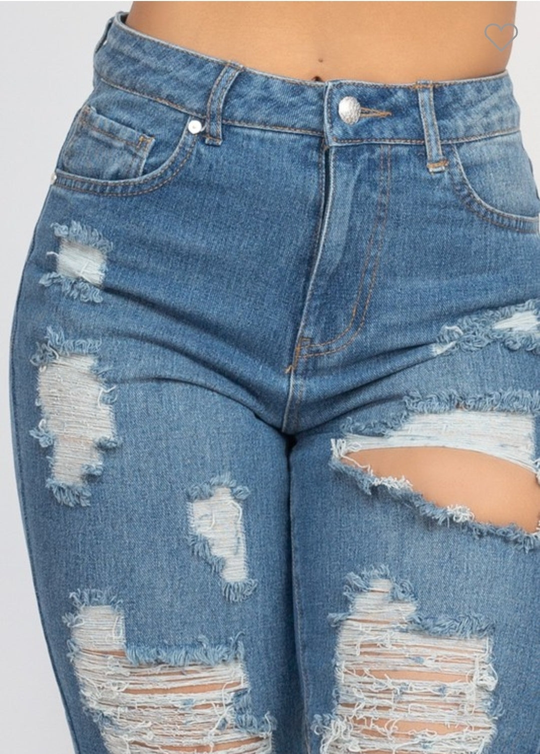 Destroying Rolled Hem Boyfriend Jeans