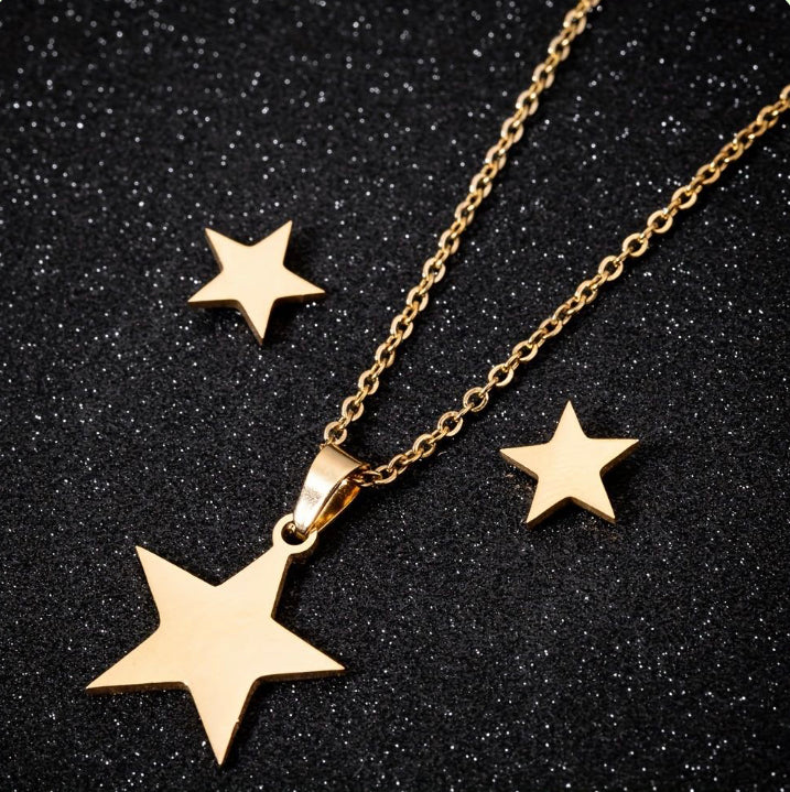 Star Stainless Steel Necklace Set