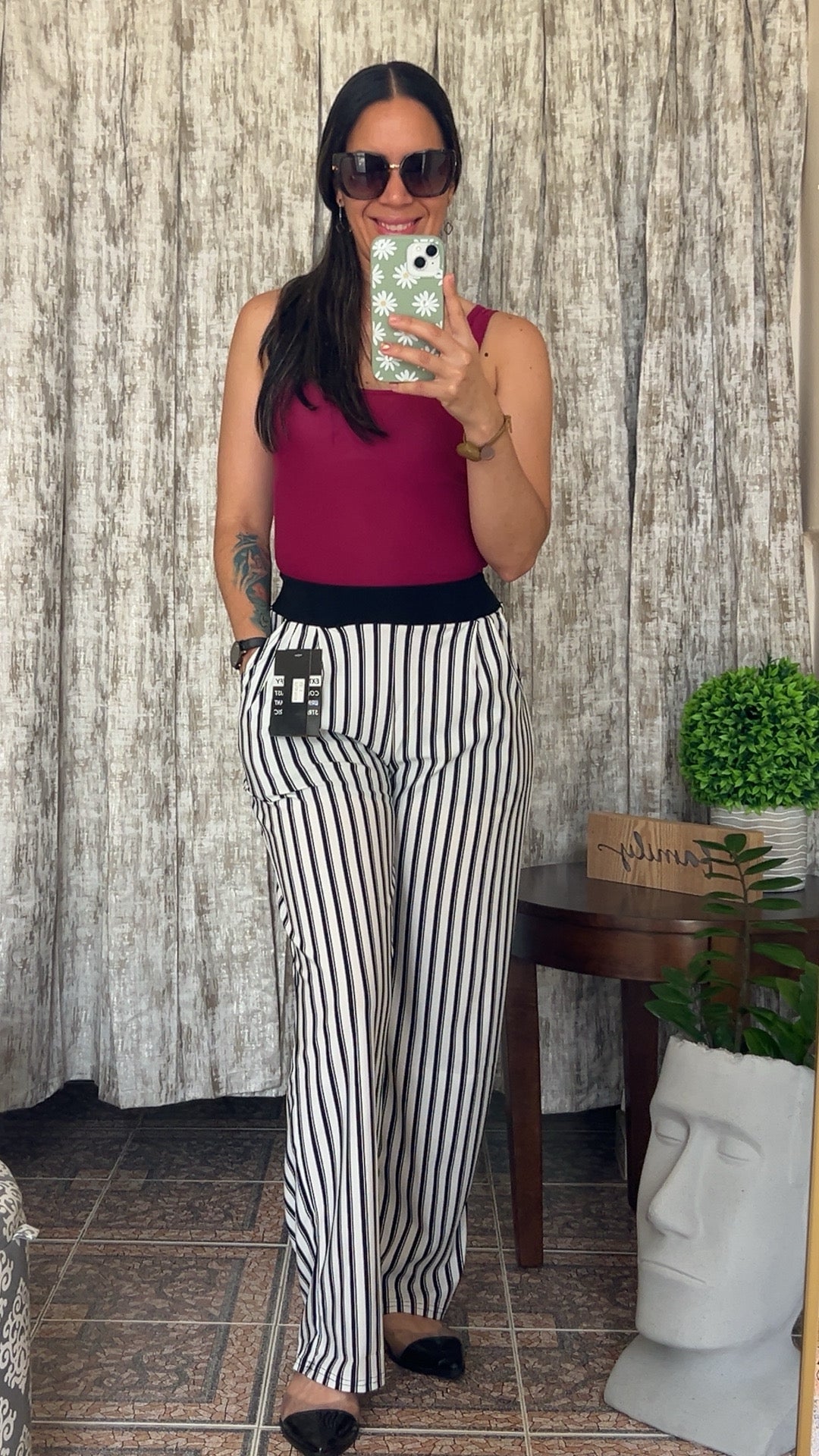 White Striped Pant