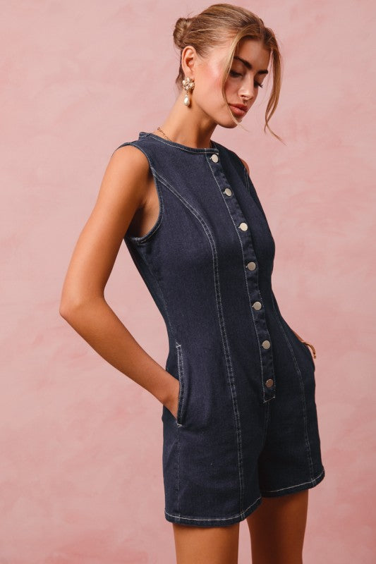 Denim Romper