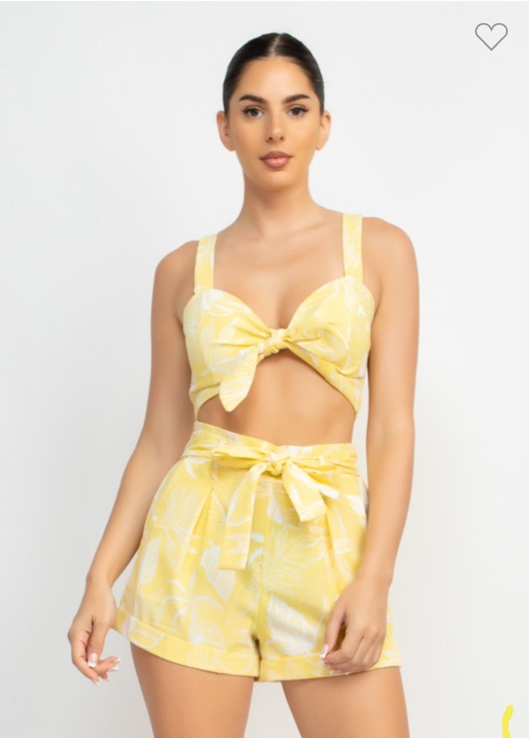 Yellow Crop Top & Short Set