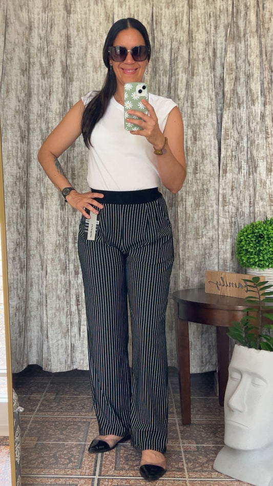 Black Striped Pant