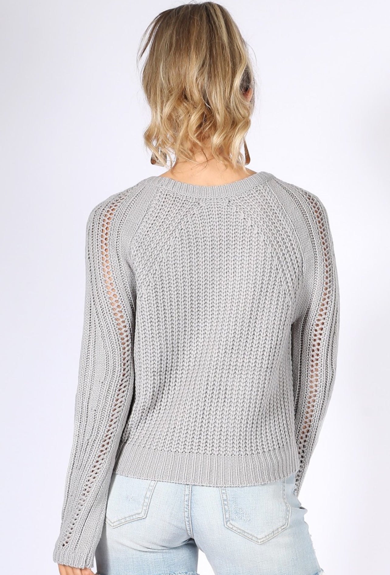 Grey Crop Sweater