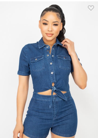 Denim Romper